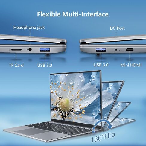 Laptop, 2026 New Laptop Computer, Lap Top PC Core M3-6Y30(Beat N4000), 8GB RAM 256GB SSD, 180°Open, UHD Graphics, 15.6" IPS 1080P, WiFi 5, BT4.2, Win 11/Office Laptops for Study Work, 2-Year Warranty in Kuwait