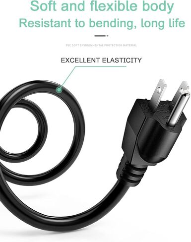 3 Prong Power Cable for Panasonic Plasma TV IEC C13 6ft in Kuwait