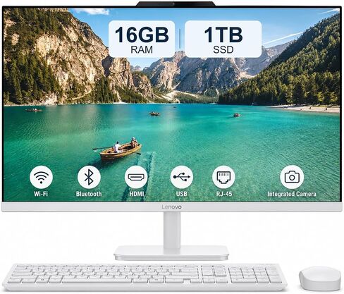 Customized All in One Desktop, Intel Ultra-Fast Quad-Core CPU| 24'' Full HD Display| 16GB RAM, 1TB SSD| Wi-Fi 6| Bluetooth| USB, Ethernet Port| Windows 11 | HDMI Out| Wireless Keyboard & Mouse in Kuwait