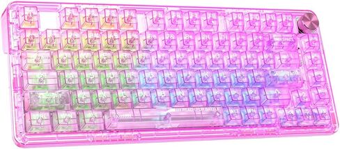 RisoPhy Wireless Mechanical Gaming Keyboard, Tri-Mode, RGB Backlit, Pink in Kuwait