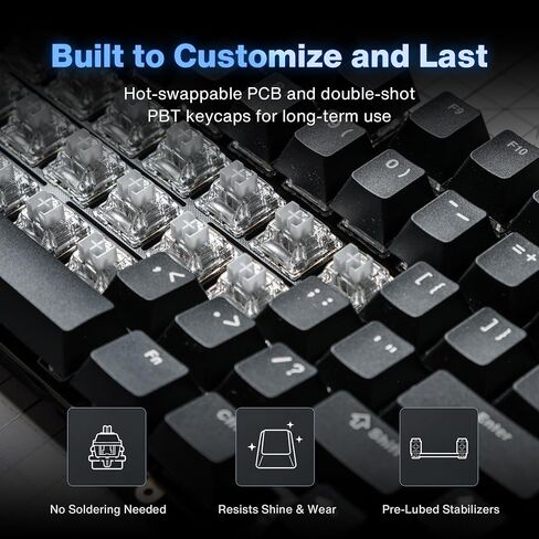 Black Diamond 75 V2 Wireless Mechanical Gaming Keyboard 75% Custom Keyboard in Kuwait