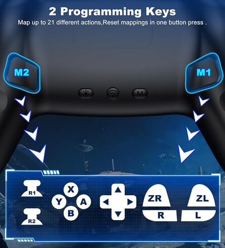 Wireless PC Controller, Bluetooth Controller, with Hall Effect Joysticks & Triggers, No Dead Zone, No Stick Drift, Controller for PC, Switch, iOS and Android, Cool Dynamic Light, 1000mAh Battery in Kuwait