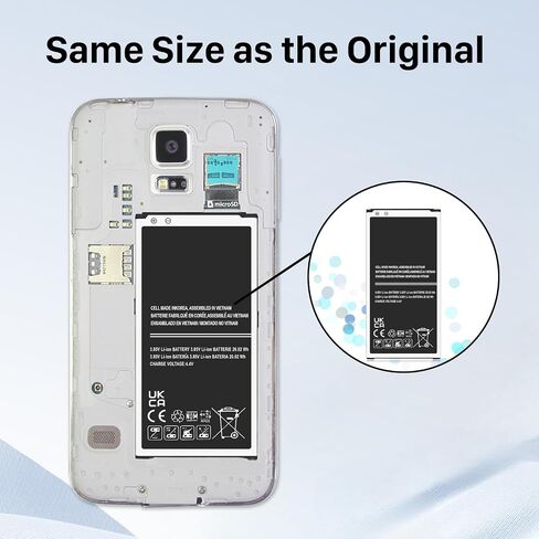 5200mAh Li-ion EB-BG900BBC Replacement Battery for Samsung Galaxy S5,AT&T SM-G900P,SM-G900T G900A,G900F,G900H,G900R4,I9600,SM-G900V Model in Kuwait