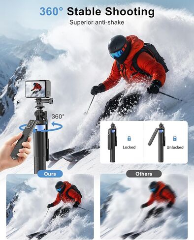 Eocean 71" 4-Leg Selfie Stick Tripod for GoPro Osmo Pocket 3 insta360 in Kuwait