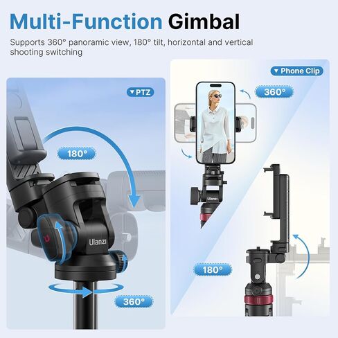 Ulanzi MT-78 Extendable Phone Tripod, 72.83" Selfie Stick Camera Stand in Kuwait