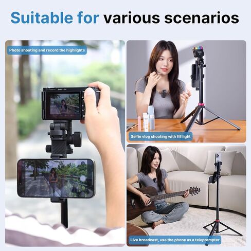 Ulanzi MT-78 Extendable Phone Tripod, 72.83" Selfie Stick Camera Stand in Kuwait