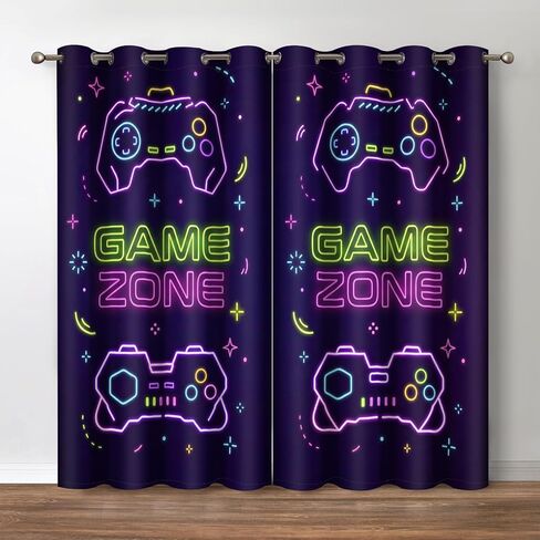 Jekeno Gaming Gamepad Blackout Curtains for Bedroom, 2 Panels Set 52x63 in in Kuwait