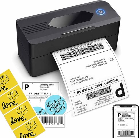 Mvgges Shipping Label Printer,Bluetooth 4x6 Thermal Label Printer for Small Business Office or Home, Compatible with Android, iOS, Windows and Mac, Widely Used for Amazon,USPS,Etsy,Inky Black in Saudi Arabia