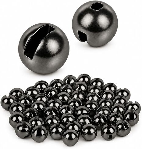 50PCS Tungsten Slotted Beads for Fly Tying, Fast Sinking Jig Hook Beads in Kuwait