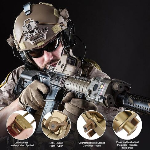 NVG Helmet Mount & Dovetail J Arm Night Vision Goggles NVG Mount Metal Helmet Mount J arm for All Models of PVS14 in Kuwait
