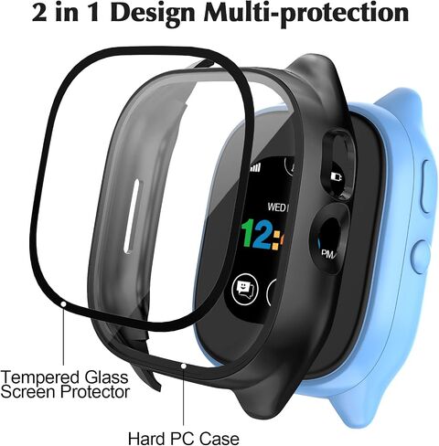 3-Pack Case Compatible for Gizmo Watch 3 Screen Protector, Tempered Glass Bumper Cover, Only Compatible with Verizon Gizmo Watch 3 (Black+Black+Black) in Kuwait