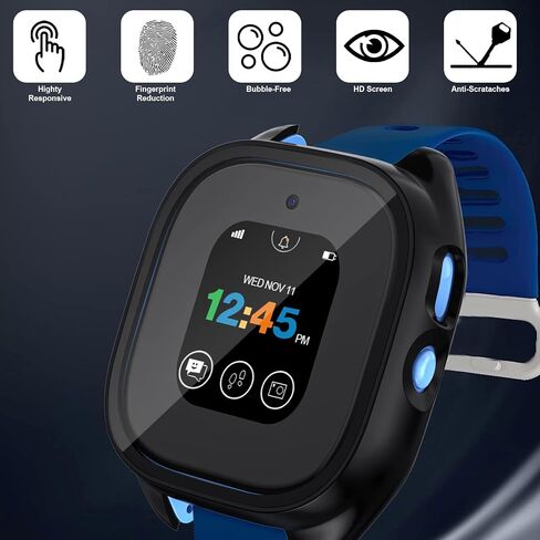 3-Pack Case Compatible for Gizmo Watch 3 Screen Protector, Tempered Glass Bumper Cover, Only Compatible with Verizon Gizmo Watch 3 (Black+Black+Black) in Kuwait