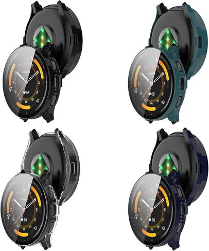 4-Pack Screen Protector Case Compatible with Garmin Venu 3S 41mm Smartwatch, Ultra-Thin Hard PC Protective Cover Slim for Tempered Glass for Venu 3S Accessories in Kuwait