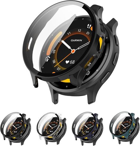 4-Pack Screen Protector Case Compatible with Garmin Venu 3S 41mm Smartwatch, Ultra-Thin Hard PC Protective Cover Slim for Tempered Glass for Venu 3S Accessories in Kuwait