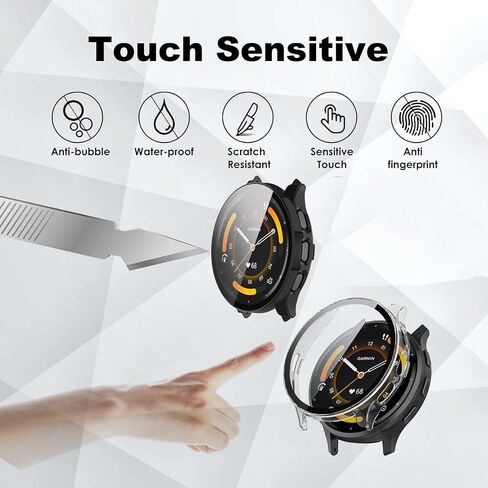 4-Pack Screen Protector Case Compatible with Garmin Venu 3S 41mm Smartwatch, Ultra-Thin Hard PC Protective Cover Slim for Tempered Glass for Venu 3S Accessories in Kuwait