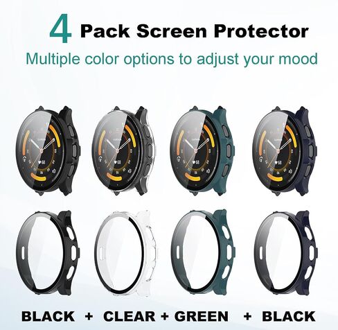 4-Pack Screen Protector Case Compatible with Garmin Venu 3S 41mm Smartwatch, Ultra-Thin Hard PC Protective Cover Slim for Tempered Glass for Venu 3S Accessories in Kuwait