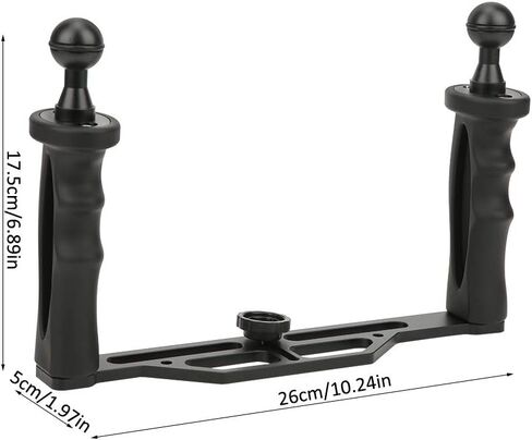 Aluminium Alloy Dual Handheld Hand Grip Diving Flashlight Bracket Underwater Sports Camera Holder Stabilizer for Underwater Photography in Kuwait