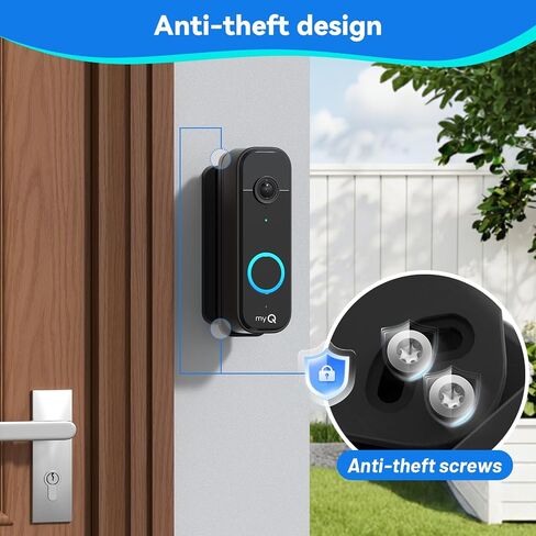 Adjustable Doorbell Mount for myQ Video Doorbell, 40°-140° Left/Right Swivel, Wide Viewing Angle Mounting Bracket for Home/Apartment - Black in Saudi Arabia