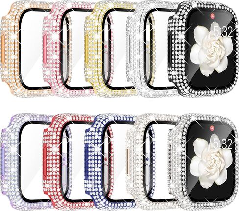 KADES 3-Pack Bling Case with Screen Protector for Apple Watch Series in Kuwait