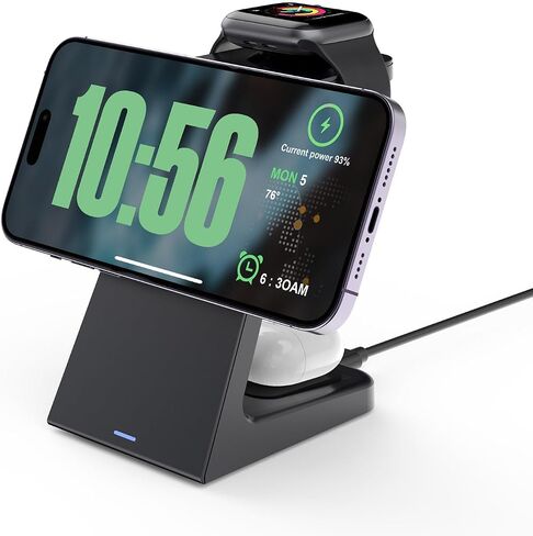 25W Magnetic Wireless Charging Stand for Mag-Safe, 3 in 1 Fast Wireless Charger Station for iPhone 17 Pro Max/17 Air/16 Pro/16 Plus/15/14/13/12 mini,Air Pods,Apple Watch in Kuwait