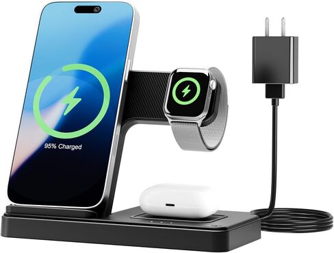 Wireless Charging Station for Apple Devices, 3 in 1 Foldable Charger Stand in Kuwait