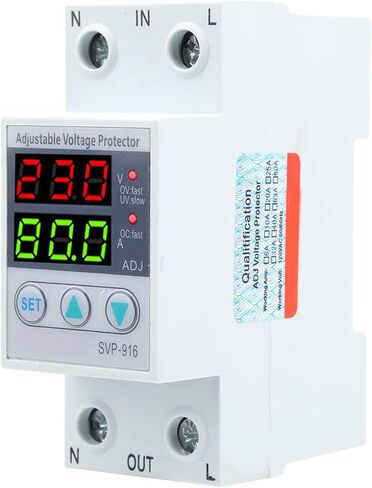 SVP-916 Voltage Protector Relay 80A 100-130VAC Adjustable Over Under Voltage Monitor with LCD Display DIN Rail Mount Protection Device for Industrial Equipment in Kuwait