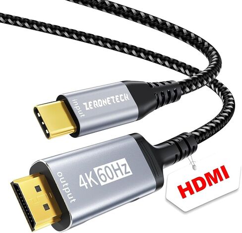 ZeroneTeck USB C to HDMI Cable 4K@60Hz Thunderbolt 3/4 Braided 16.4ft in Kuwait