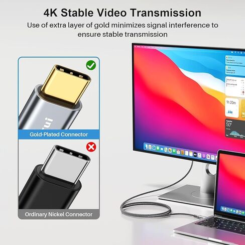 ZeroneTeck USB C to HDMI Cable 4K@60Hz Thunderbolt 3/4 Braided 16.4ft in Kuwait