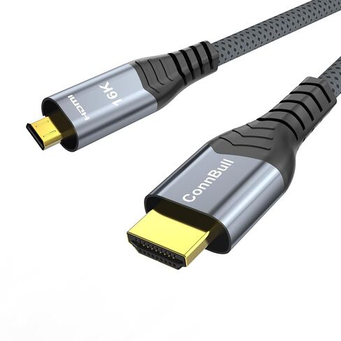 Micro HDMI to HDMI 2.2 Cable 96Gbps 6.6FT for Pi 4/5, Camera, Soundbar in Kuwait