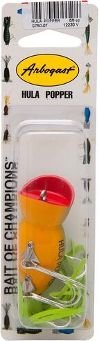 Arbogast Hula Popper Topwater Fishing Lure, Frog Yellow Belly, G730 (1 1/4 in, 3/16 oz) in Kuwait