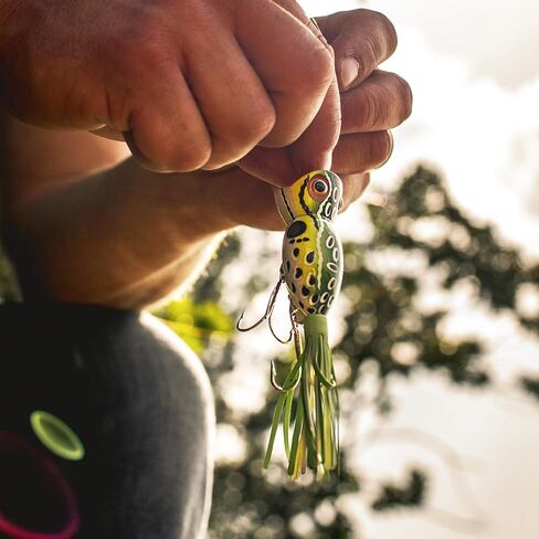 Arbogast Hula Popper Topwater Fishing Lure, Frog Yellow Belly, G730 (1 1/4 in, 3/16 oz) in Kuwait