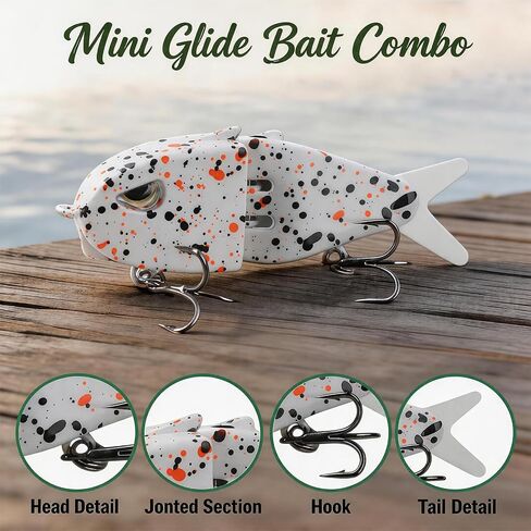 3-Pack Glide Bait with Tackle Bag, Premium Glide Bait Baits Set for Bass and Saltwater Fishing, Realistic Action, Design for Outdoor Anglers in Saudi Arabia