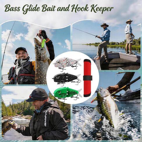 3-Pack Glide Bait with Tackle Bag, Premium Glide Bait Baits Set for Bass and Saltwater Fishing, Realistic Action, Design for Outdoor Anglers in Saudi Arabia
