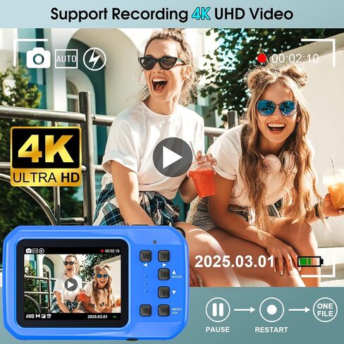 4K Underwater Camera, 64MP 16FT Waterproof Camera w/16GB Card in Kuwait
