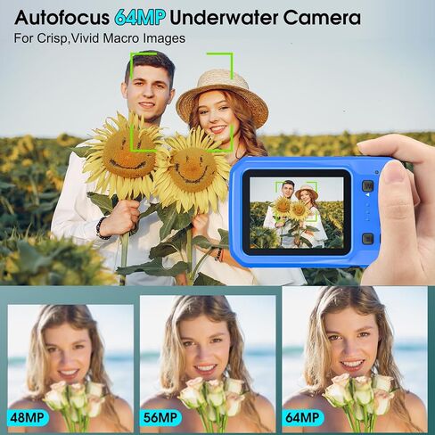 4K Underwater Camera, 64MP 16FT Waterproof Camera w/16GB Card in Kuwait