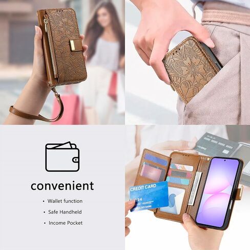 for Samsung Galaxy A57 5G Phone Case Wallet, Brown in Kuwait