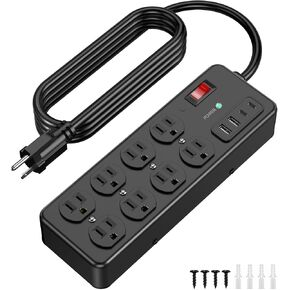 HEZI Magnetic Heavy Duty Power Strip with 2700J Surge Protector,20W,8AC in Kuwait