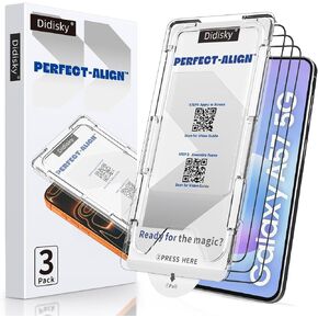 Didisky [Dust-Free Installation] for Samsung Galaxy A17 5G, A16 4G/5G Screen Protector, 3 Pack, Auto-Alignment Box for Zero Bubbles, [Seamless Black Edge] Full Coverage Tempered Glass, 9H Hardness, Case Friendly in Kuwait