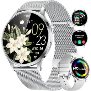 SUNKTA Thin Smart Watch for Women, 1.32" AMOLED Ladies Smart Watches, 100+ Sports Mode Fitness Tracker, IP68 Waterproof Watches with Bluetooth Call/Sleep, Smartwatch for Android iOS, Rosegold#2 in Kuwait