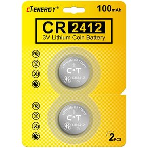 Lithium CR2412 100mAh Battery 2-Pcs in Kuwait