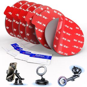 Sticky Adhesive Pad for Suction Cup: 6Pcs 3.15" Heat Resistant Double Sided Tape Replacement for Dashboard Car Mount, 80mm Round Sticker for Dash Windshield Phone Holder with Adhesion Promoter in Kuwait