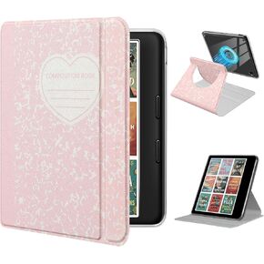 Rotating Case for Kobo Libra 7" & Tolino Vision – 360° Rotating, Love Pink in Kuwait