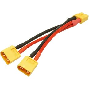 Tofficu Xt60 Parallel Battery Connector Cable Dual Extension Y Splitter with One Male and Two Female Xt60 Connections Sturdy Hard Plastic for Rc Battery Connection and Longer Flying Time in Kuwait
