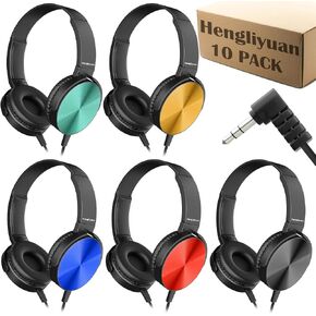 Kids Headphones for School Classroom Bulk 5 Pack,Swivel Foldable,3.5mm Jack,Wired Over Ear Headphones for Kids Children Boys Girls Teen Toddler Teachers(HLY003 5 Colors) in Kuwait