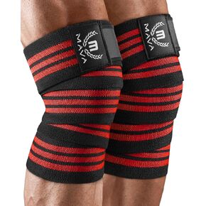Mava Sports Knee Wraps (Pair) for Men & Women | Ideal for Cross Training, WODs, Gym Workouts, Weightlifting, Fitness & Powerlifting | Knee Straps for Squats | 72" Compression & Elastic Support in Kuwait