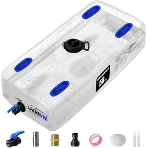 Water Storage Bladder, 50 Gallon Portable Water Tank, Collapsible Water Storage Containers with Spigot, Large Capacity Water Bag for Emergency Water Storage, Garden, Camping - Transparent in Kuwait