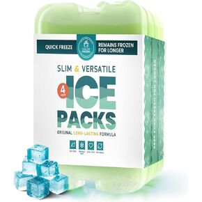 Healthy Packers Ice Packs for Lunch Boxes, Slim Cooler Ice Packs, 4 Pack in Kuwait