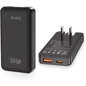 30W Flat USB C Charger Block,Dual-Port,Black in Kuwait