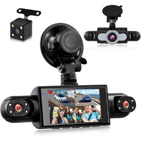 360°Dash Cam Front and Rear Inside Left Right, 4 Channel FHD 1080P Dash Cam for Cars,3 Inch Dashcams with Night Vision, Loop Recording, Motion Detection, 24H Parking Mode Monitor,Reverse View in Saudi Arabia
