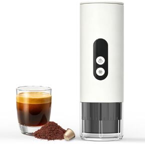 Electactic Portable Coffee Maker with Self-Heating, Small Camping Coffee Maker for Travel with 9000mAh Battery, Travel Coffee Maker for Ground Coffee & Nespresso Pods, White in Kuwait